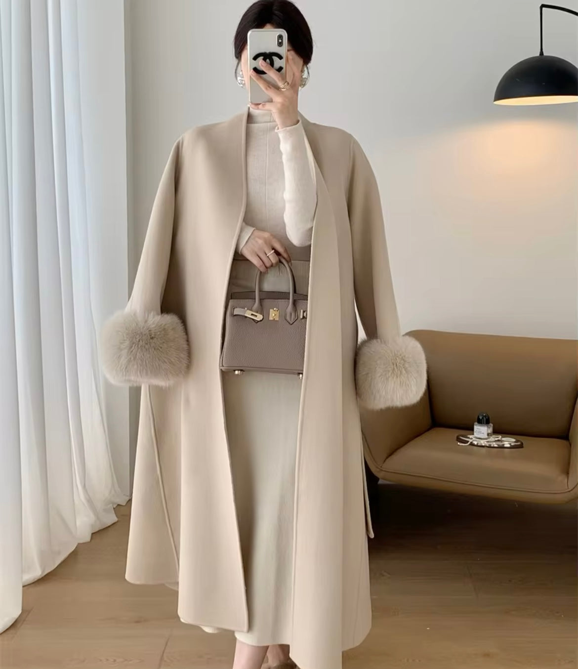 Cashmere/Wool Wrap Coat -W25