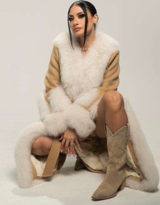 Fox Fur Wrap Coat- W25