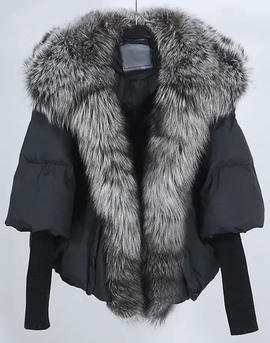Down Puffer with Large Fox Collar- Sale