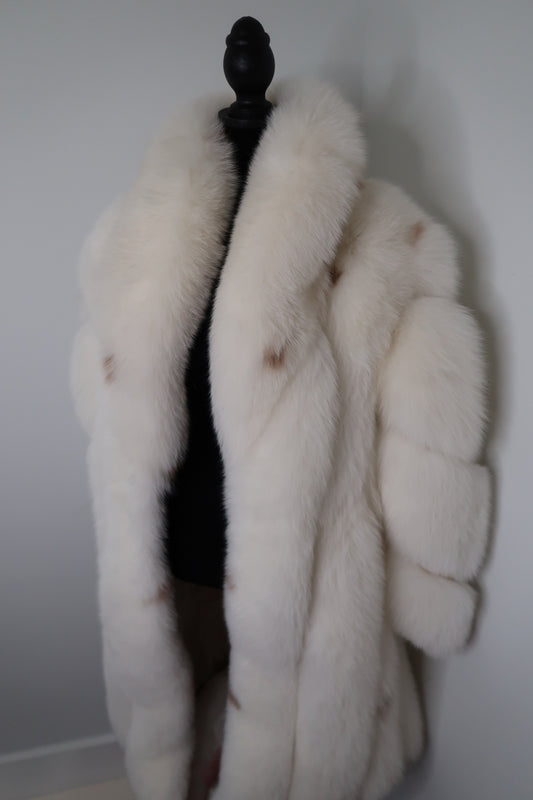 Spotted Fox Fur Long Coat -W25