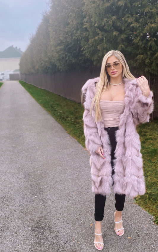 Long Fox Fur Coat- Sale