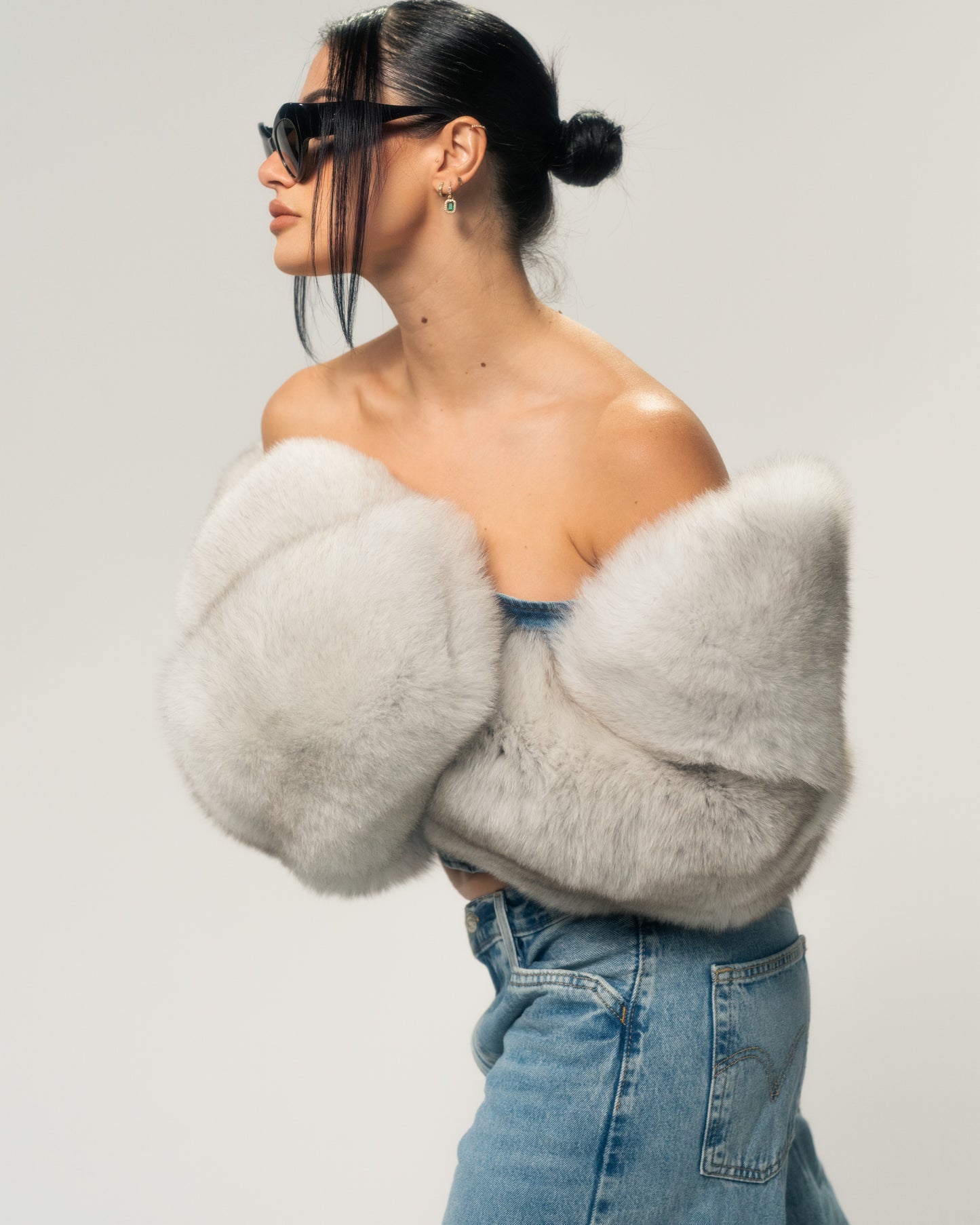 Cropped Fox Fur Coat -Sale