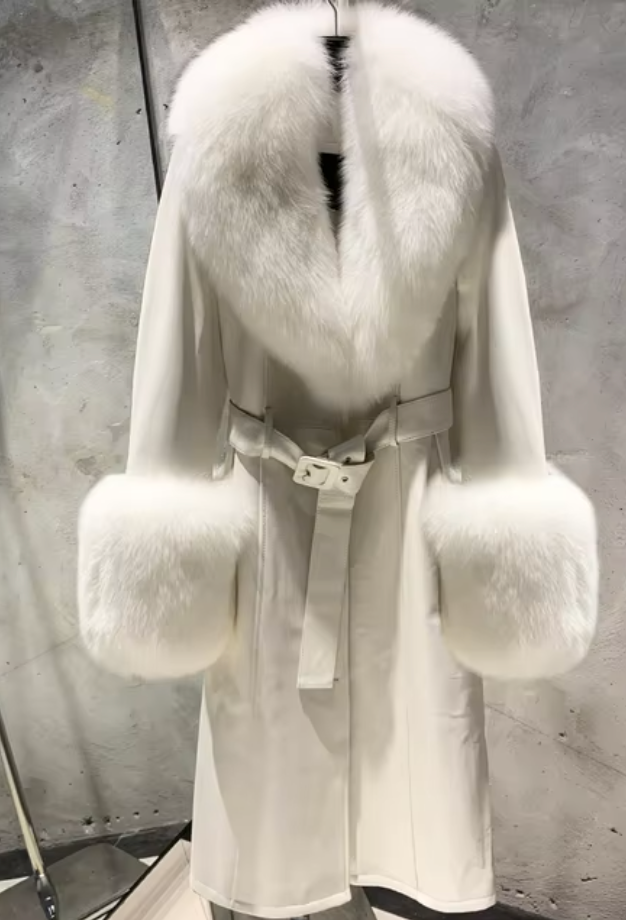 Leather and Fur Trench Coat