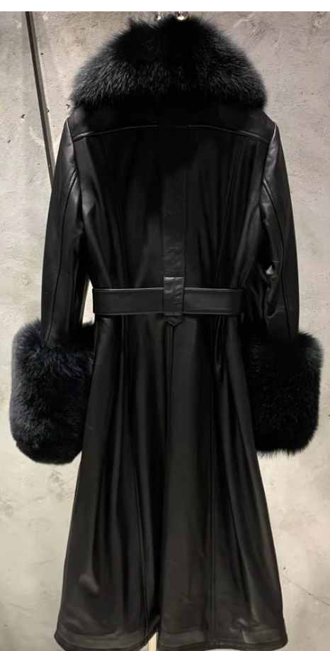 Leather and Fur Trench Coat
