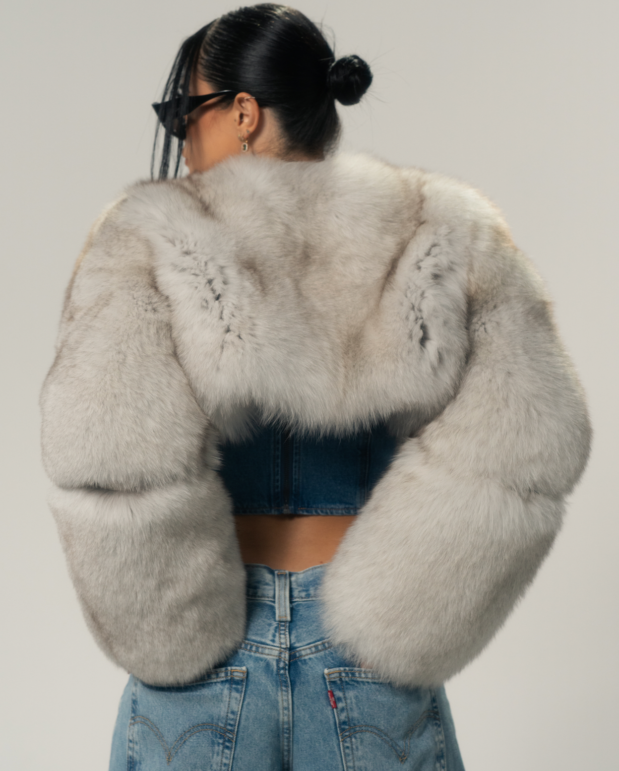 Cropped Fox Fur Coat -Sale
