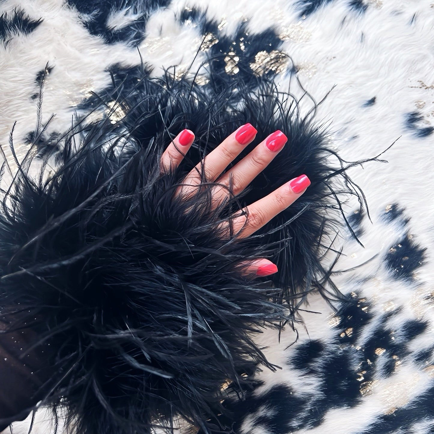 “Ostrich Feathers” Fur Cuffs