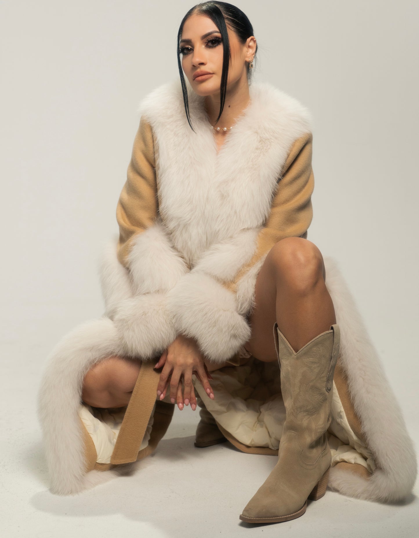 Fox Fur Wrap Coat- W25