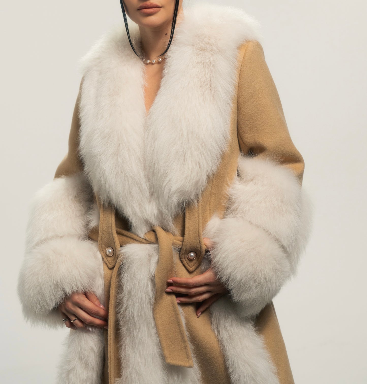 “Alberta” Fox Fur Wrap Coat