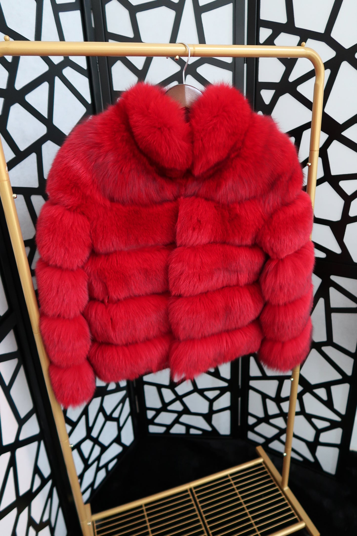 “London” red fox fur coat