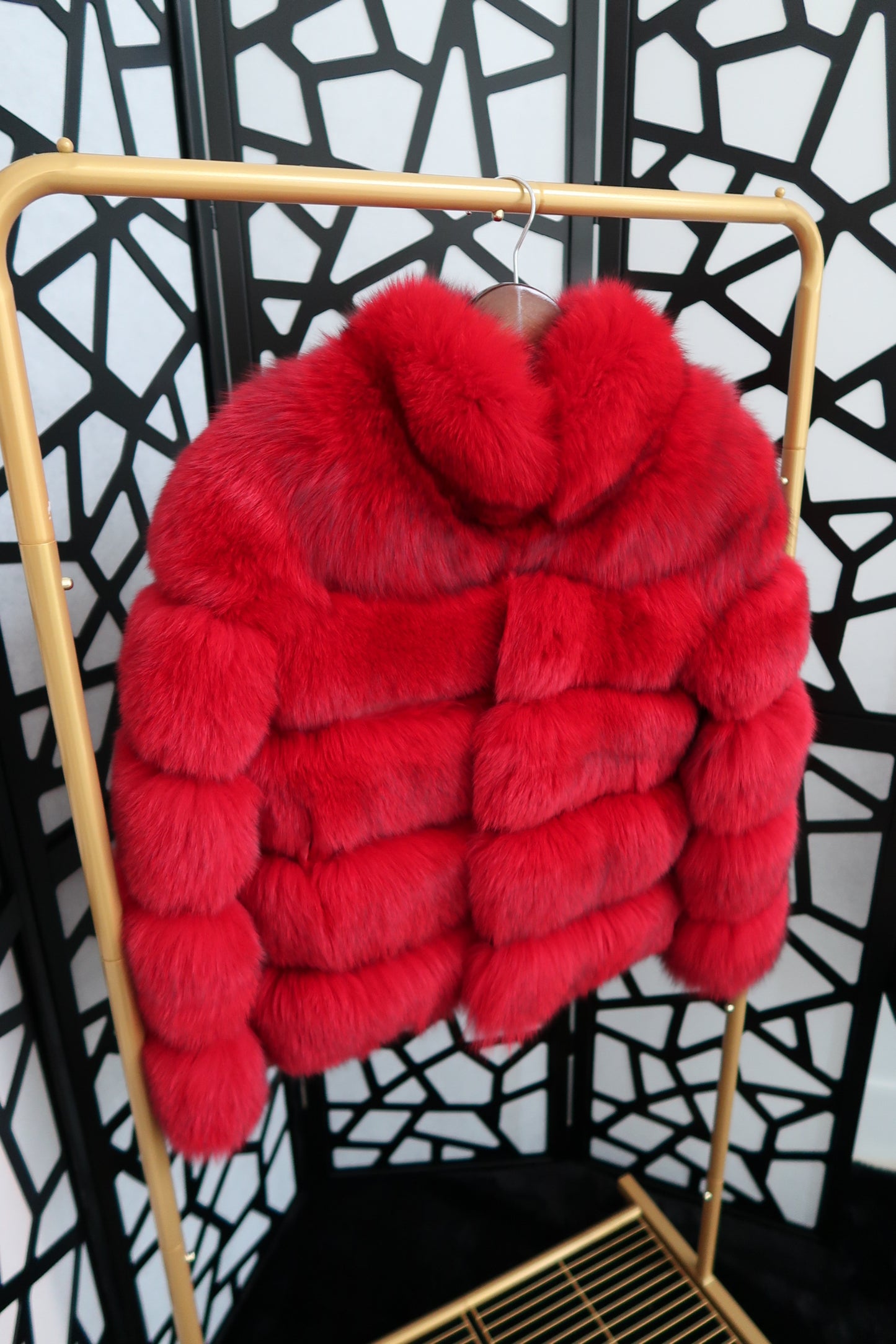 “London” red fox fur coat