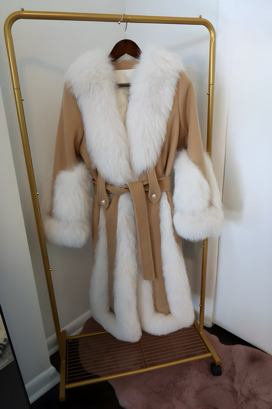 “Alberta” Fox Fur Wrap Coat