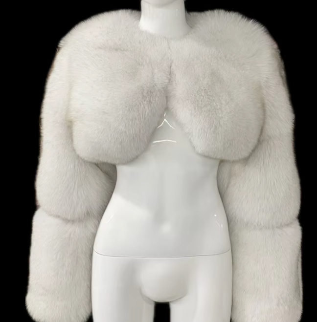 "Peru" Cropped Fox Fur Coat