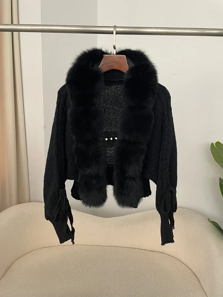 "Berlin" cardigan with Fox Fur