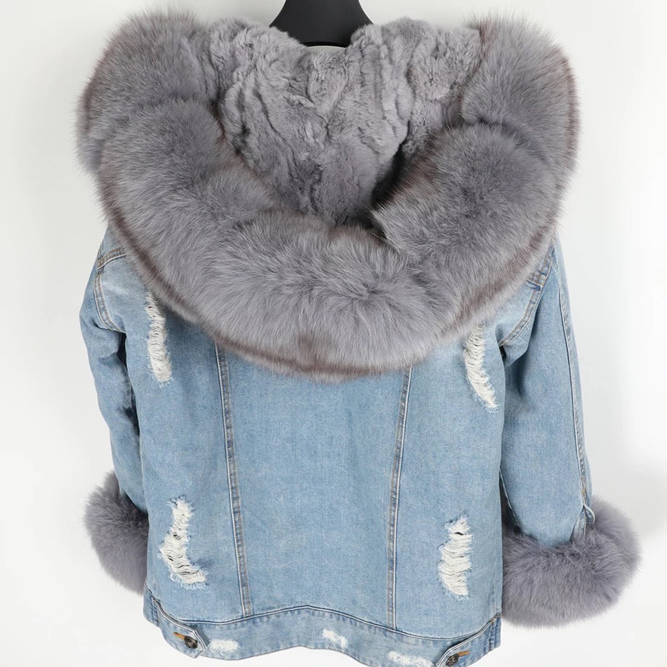 Discover 117+ denim jacket with fur hood best