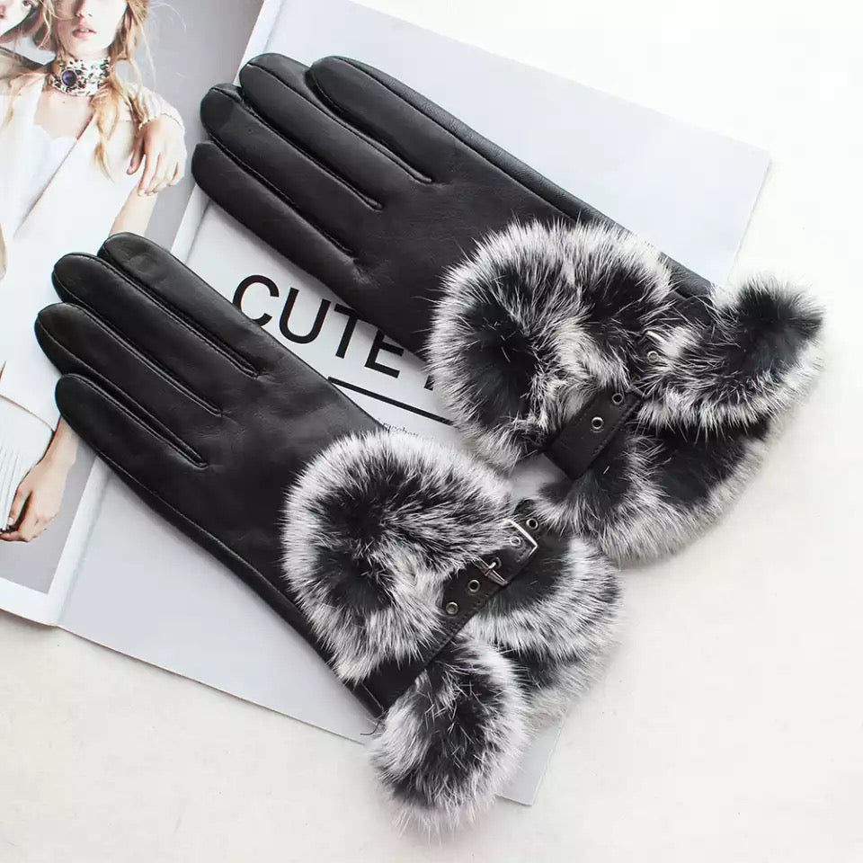 Luxe Gloves with Rabbit Fur