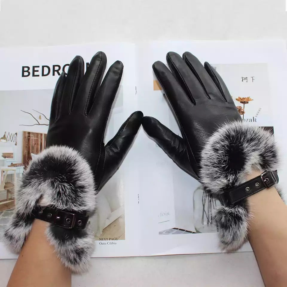 Luxe Gloves with Rabbit Fur